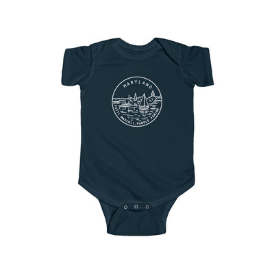 State Of Maryland Baby Bodysuit Navy / NB (0-3M) - The Northwest Store