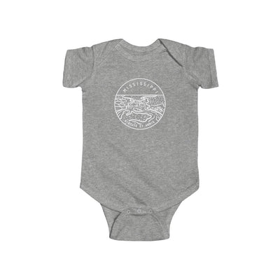 State Of Mississippi Baby Bodysuit Heather / NB (0-3M) - The Northwest Store
