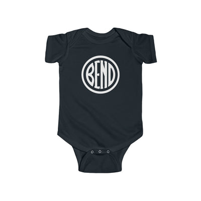 Bend Oregon Baby Bodysuit - White Black / 12M - The Northwest Store