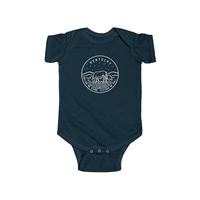 State Of Kentucky Baby Bodysuit Navy / NB (0-3M) - The Northwest Store