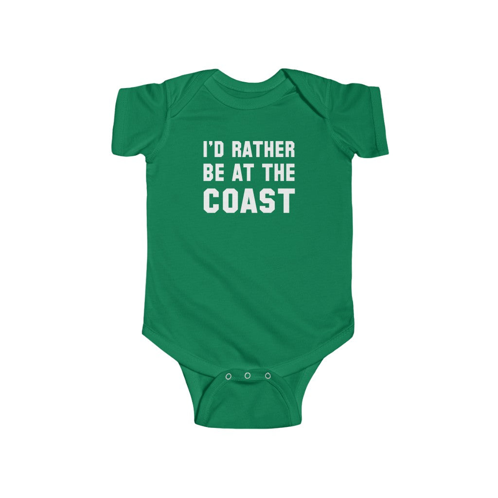 I'd Rather Be At The Coast Baby Bodysuit Kelly / NB (0-3M) - The Northwest Store