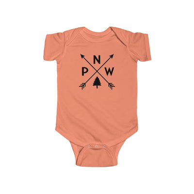 PNW Arrows Baby Bodysuit Papaya / 12M - The Northwest Store