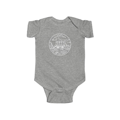 State Of Nebraska Baby Bodysuit Heather / NB (0-3M) - The Northwest Store