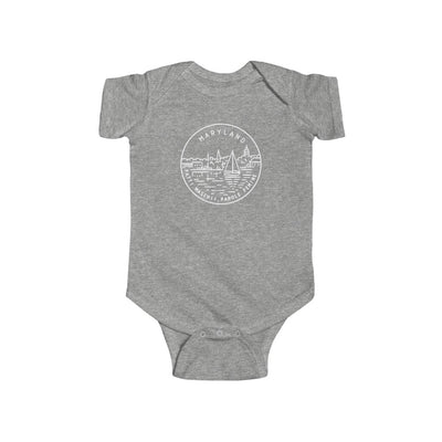 State Of Maryland Baby Bodysuit Heather / NB (0-3M) - The Northwest Store