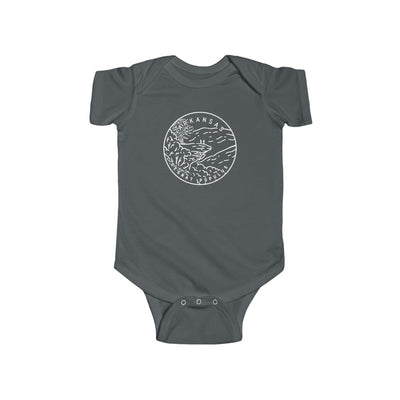 State Of Arkansas Baby Bodysuit Charcoal / NB (0-3M) - The Northwest Store