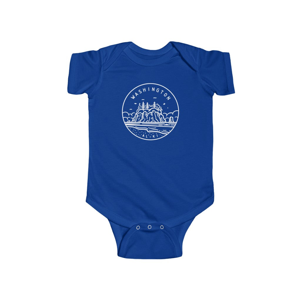 State Of Washington Baby Bodysuit Royal / NB (0-3M) - The Northwest Store