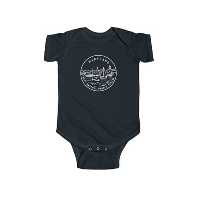 State Of Maryland Baby Bodysuit Black / 12M - The Northwest Store