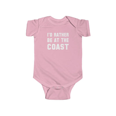 I'd Rather Be At The Coast Baby Bodysuit Pink / NB (0-3M) - The Northwest Store