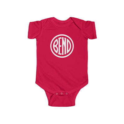 Bend Oregon Baby Bodysuit - White Red / NB (0-3M) - The Northwest Store