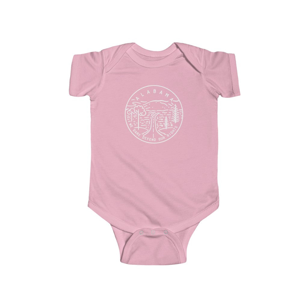 State Of Alabama Baby Bodysuit Pink / NB (0-3M) - The Northwest Store