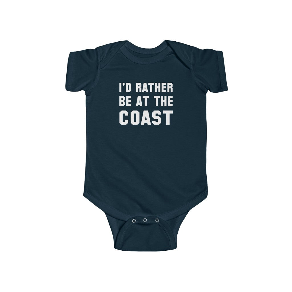 I'd Rather Be At The Coast Baby Bodysuit Navy / NB (0-3M) - The Northwest Store
