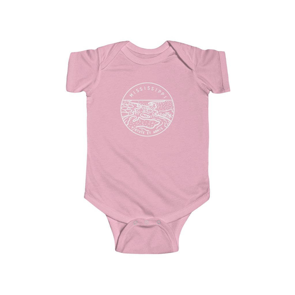 State Of Mississippi Baby Bodysuit Pink / NB (0-3M) - The Northwest Store