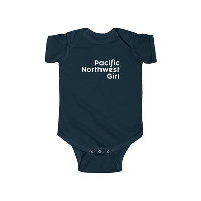Pacific Northwest Girl Baby Bodysuit Navy / NB (0-3M) - The Northwest Store