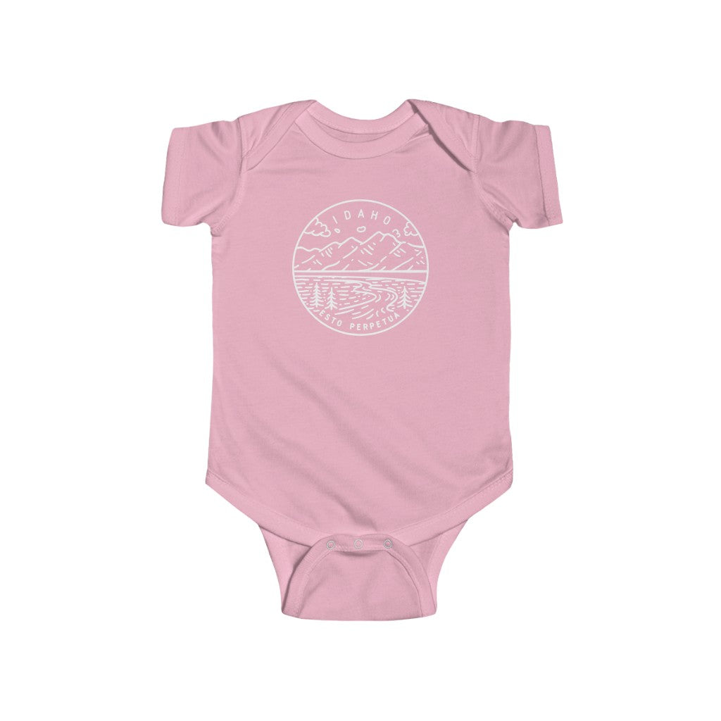 State Of Idaho Baby Bodysuit Pink / NB (0-3M) - The Northwest Store