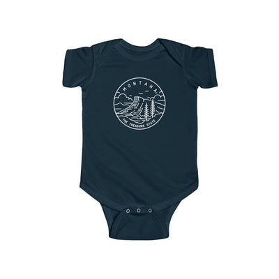 State Of Montana Baby Bodysuit Navy / NB (0-3M) - The Northwest Store