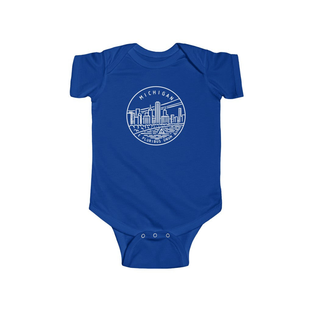 State Of Michigan Baby Bodysuit Royal / NB (0-3M) - The Northwest Store