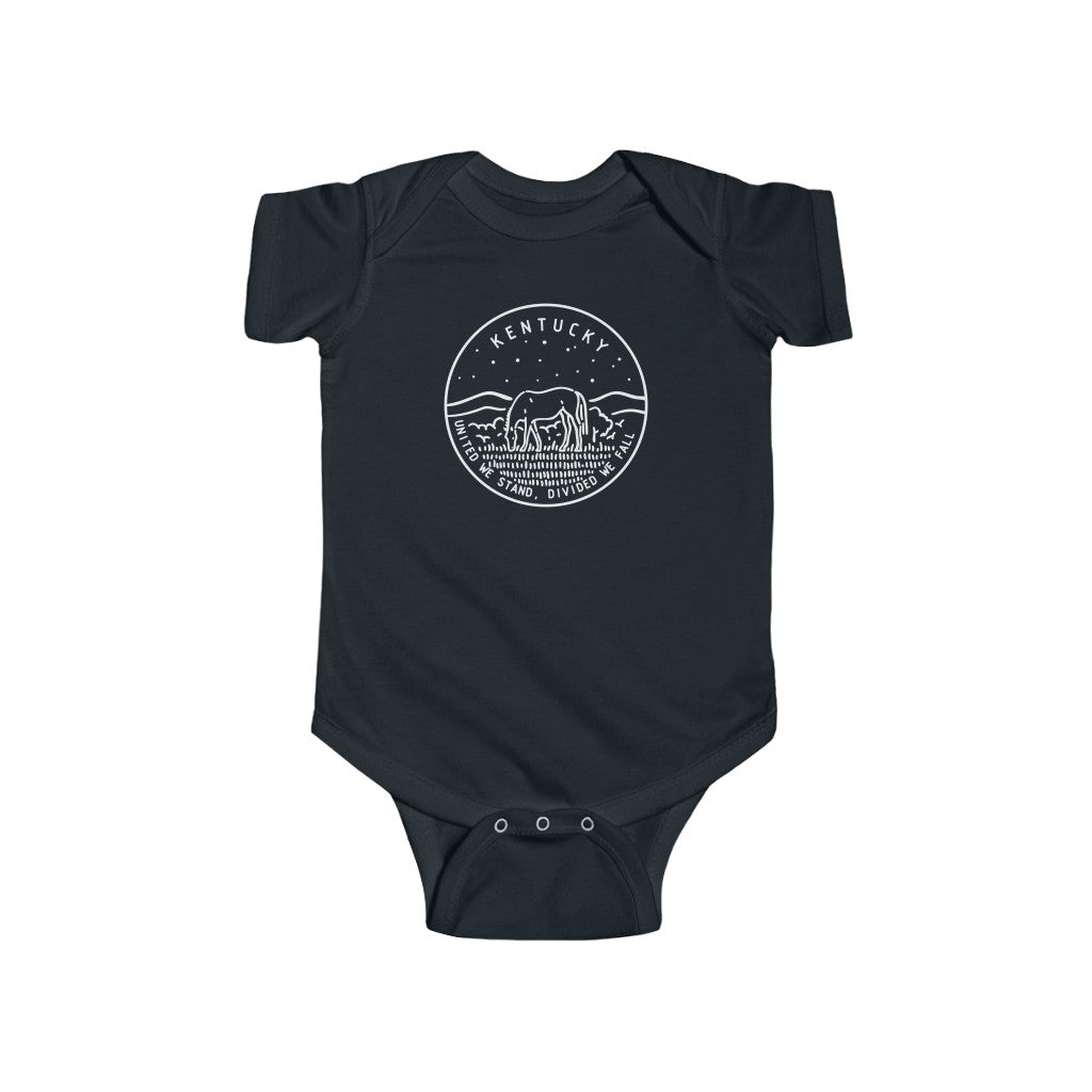 State Of Kentucky Baby Bodysuit Black / 12M - The Northwest Store