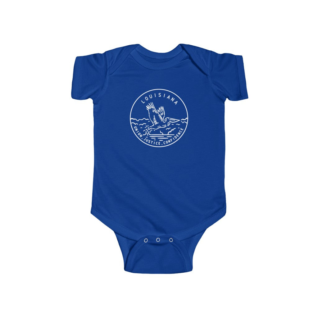 State Of Louisiana Baby Bodysuit Royal / NB (0-3M) - The Northwest Store