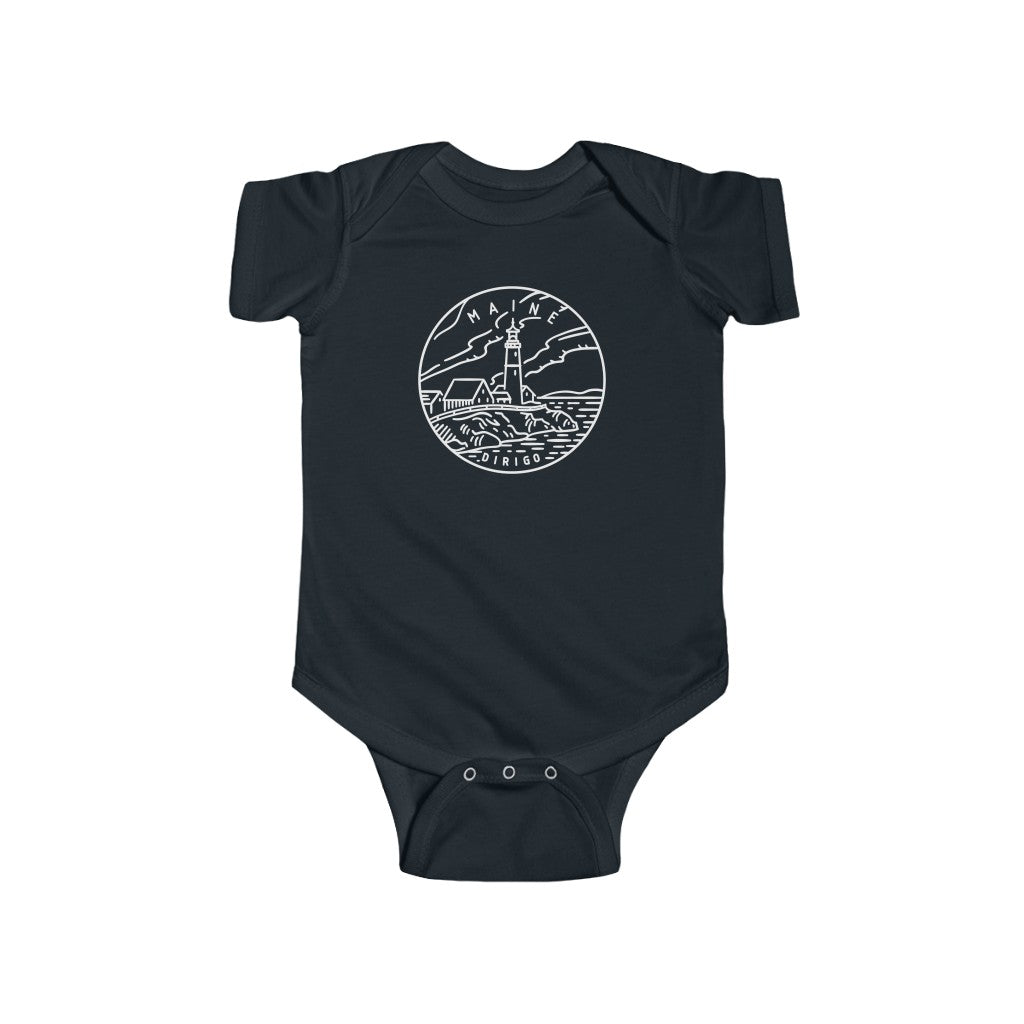 State Of Maine Baby Bodysuit Black / 12M - The Northwest Store