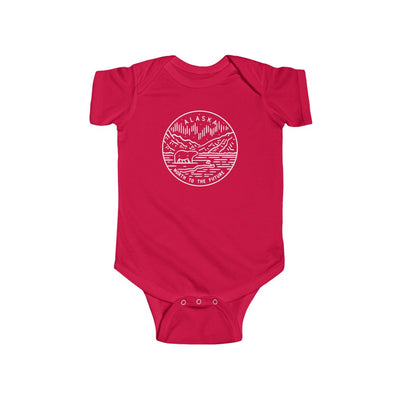 State Of Alaska Baby Bodysuit Red / NB (0-3M) - The Northwest Store