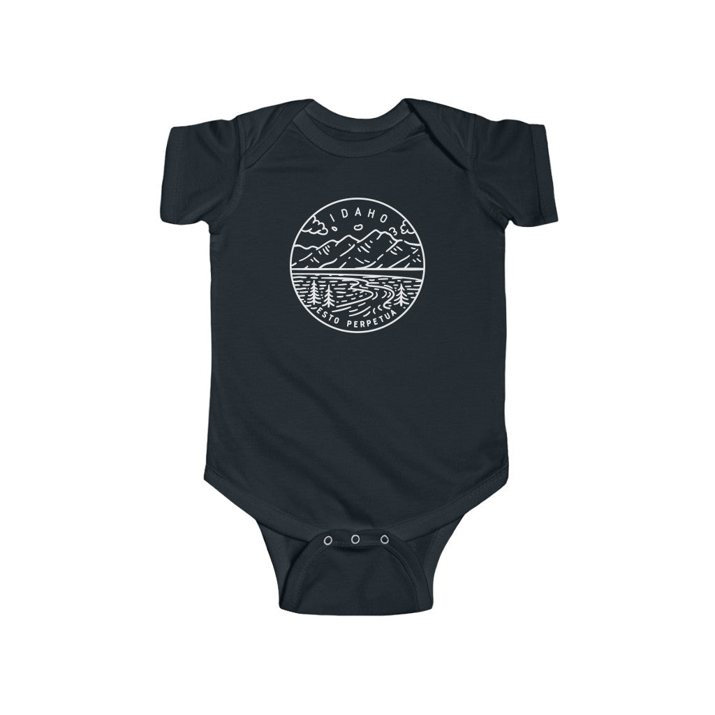 State Of Idaho Baby Bodysuit Black / 12M - The Northwest Store