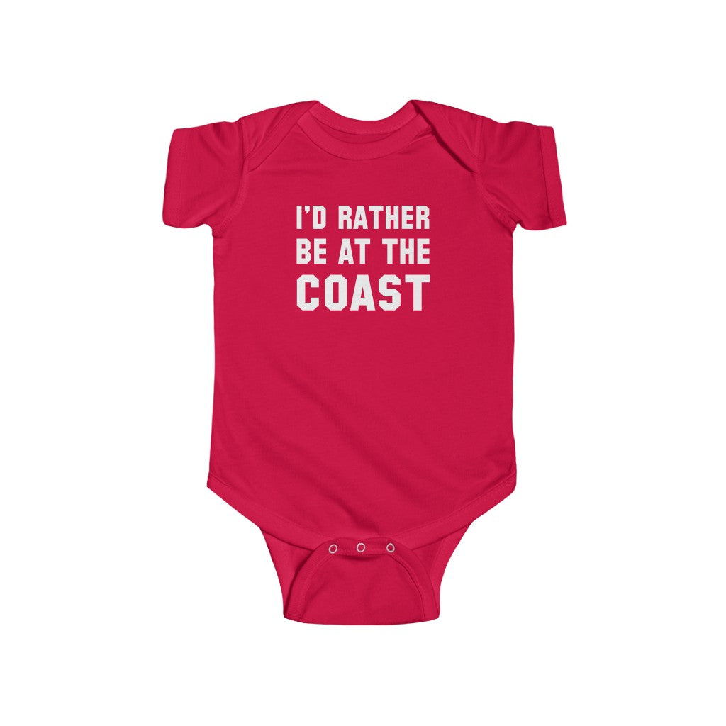 I'd Rather Be At The Coast Baby Bodysuit Red / NB (0-3M) - The Northwest Store