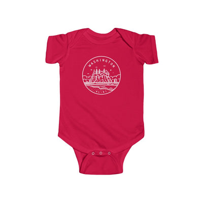 State Of Washington Baby Bodysuit Red / NB (0-3M) - The Northwest Store
