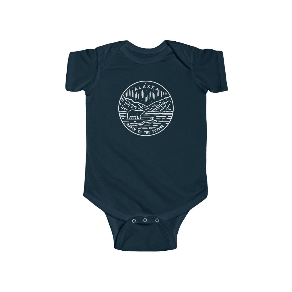 State Of Alaska Baby Bodysuit Navy / NB (0-3M) - The Northwest Store