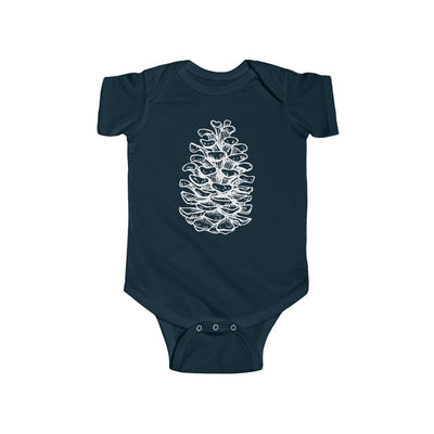 Pinecone Baby Bodysuit Navy / NB (0-3M) - The Northwest Store
