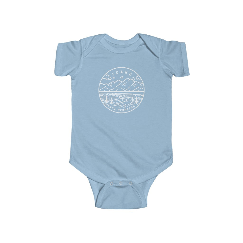 State Of Idaho Baby Bodysuit Light Blue / NB (0-3M) - The Northwest Store