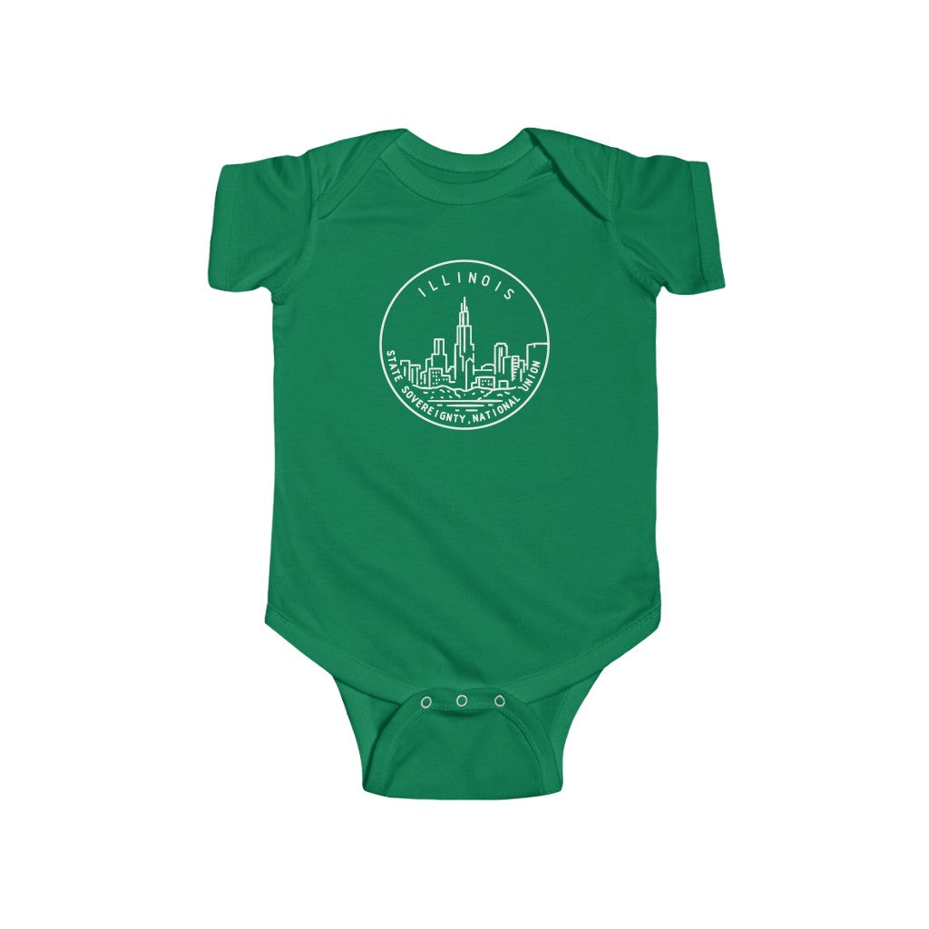 State Of Illinois Baby Bodysuit Kelly / NB (0-3M) - The Northwest Store