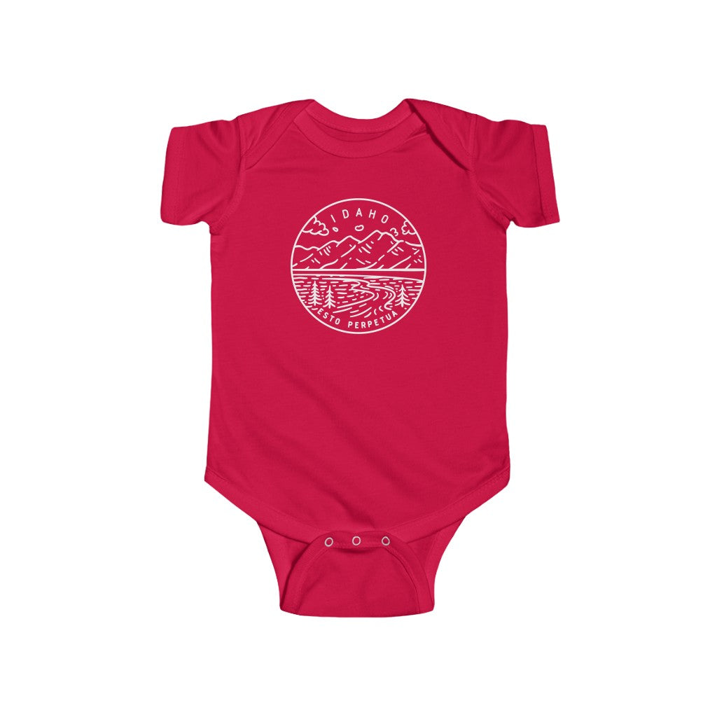 State Of Idaho Baby Bodysuit Red / NB (0-3M) - The Northwest Store