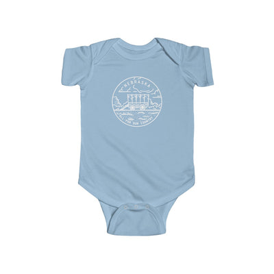 State Of Nebraska Baby Bodysuit Light Blue / NB (0-3M) - The Northwest Store