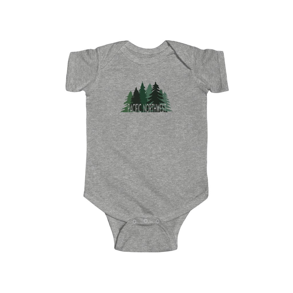 Pacific Northwest Forest Baby Bodysuit Heather / NB (0-3M) - The Northwest Store