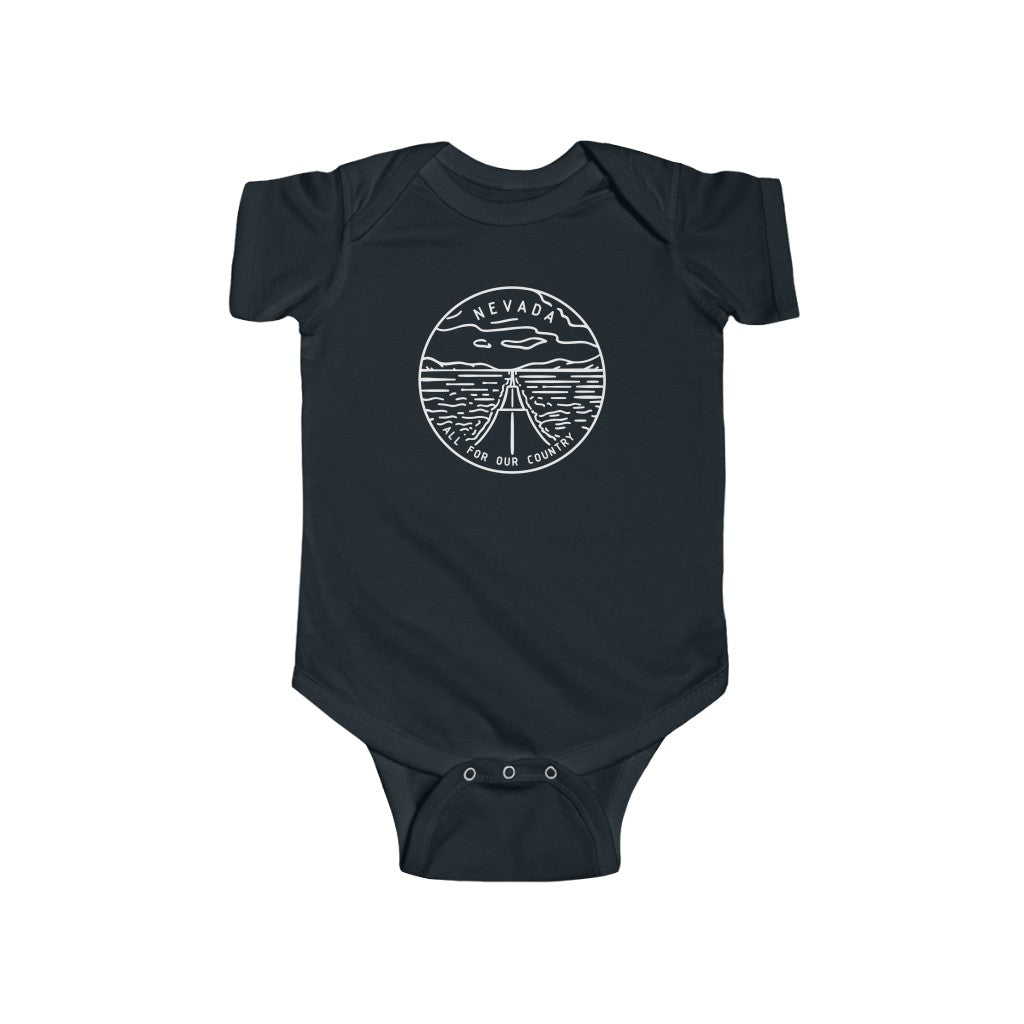State Of Nevada Baby Bodysuit Black / 12M - The Northwest Store