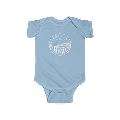 State Of Minnesota Baby Bodysuit Light Blue / NB (0-3M) - The Northwest Store