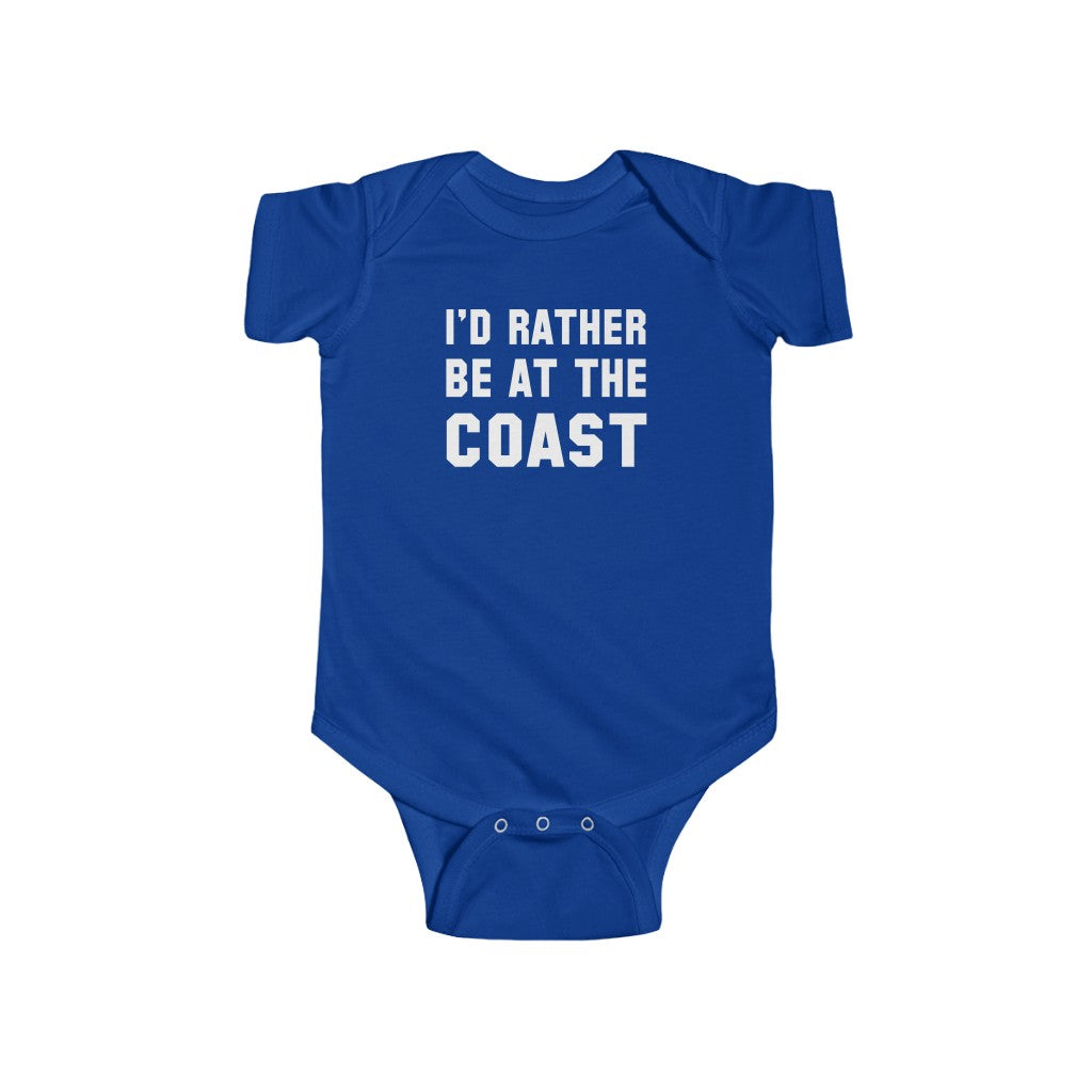 I'd Rather Be At The Coast Baby Bodysuit Royal / NB (0-3M) - The Northwest Store