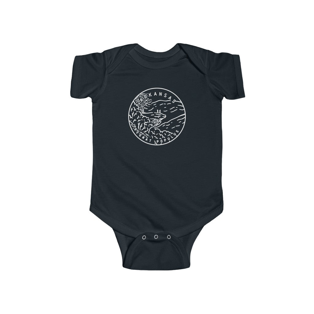 State Of Arkansas Baby Bodysuit Black / 12M - The Northwest Store