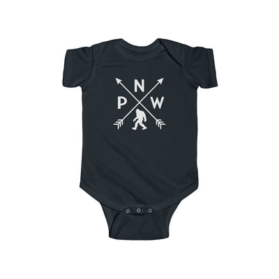PNW Arrows Sasquatch Baby Bodysuit Black / 12M - The Northwest Store