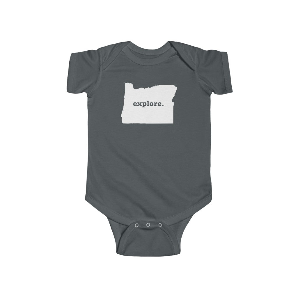 Explore Oregon Baby Bodysuit Charcoal / NB (0-3M) - The Northwest Store