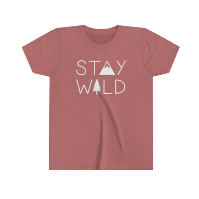 Stay Wild Kids T-Shirt Heather Mauve / L - The Northwest Store