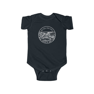 State Of Mississippi Baby Bodysuit Black / 12M - The Northwest Store