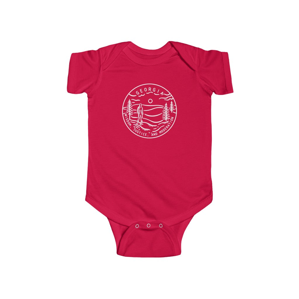 State Of Georgia Baby Bodysuit Red / NB (0-3M) - The Northwest Store