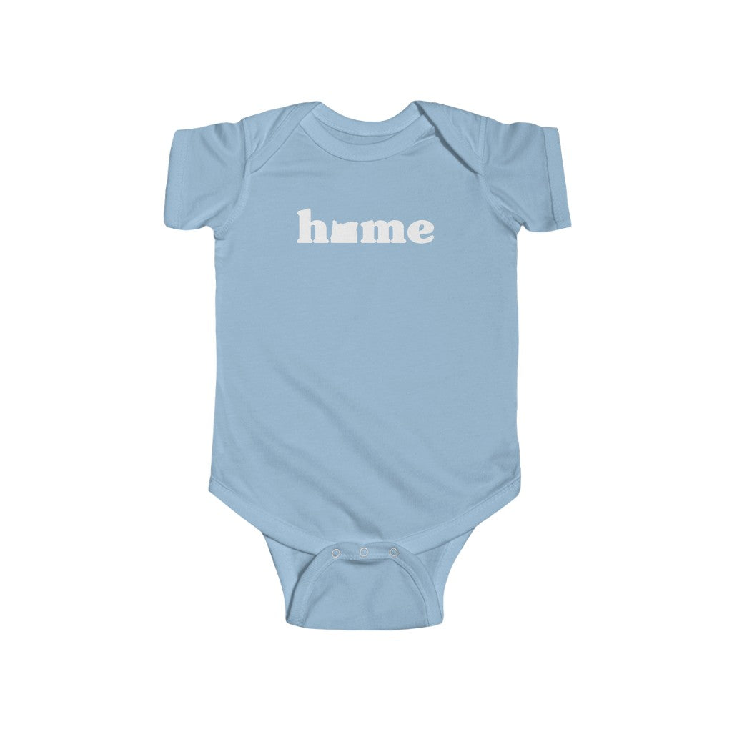Oregon Is Home Baby Bodysuit Light Blue / NB (0-3M) - The Northwest Store