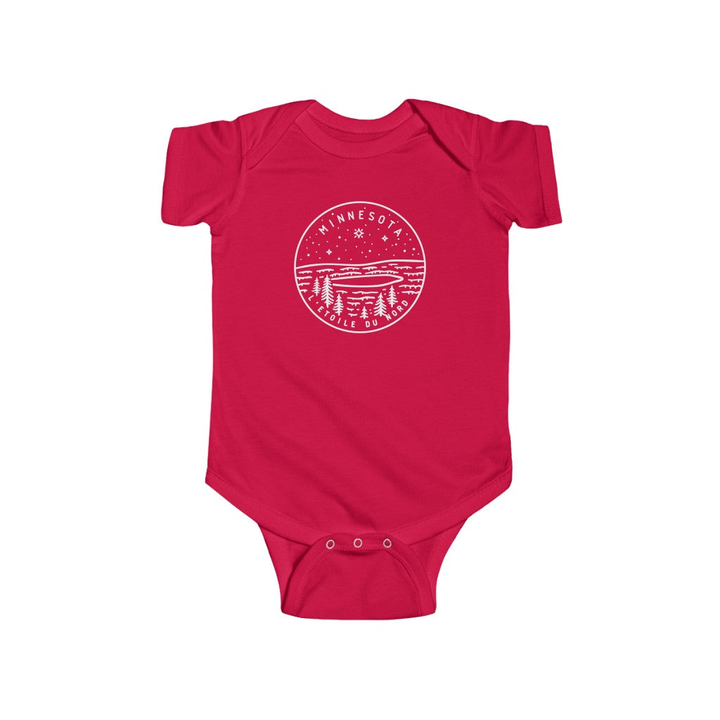 State Of Minnesota Baby Bodysuit Red / NB (0-3M) - The Northwest Store