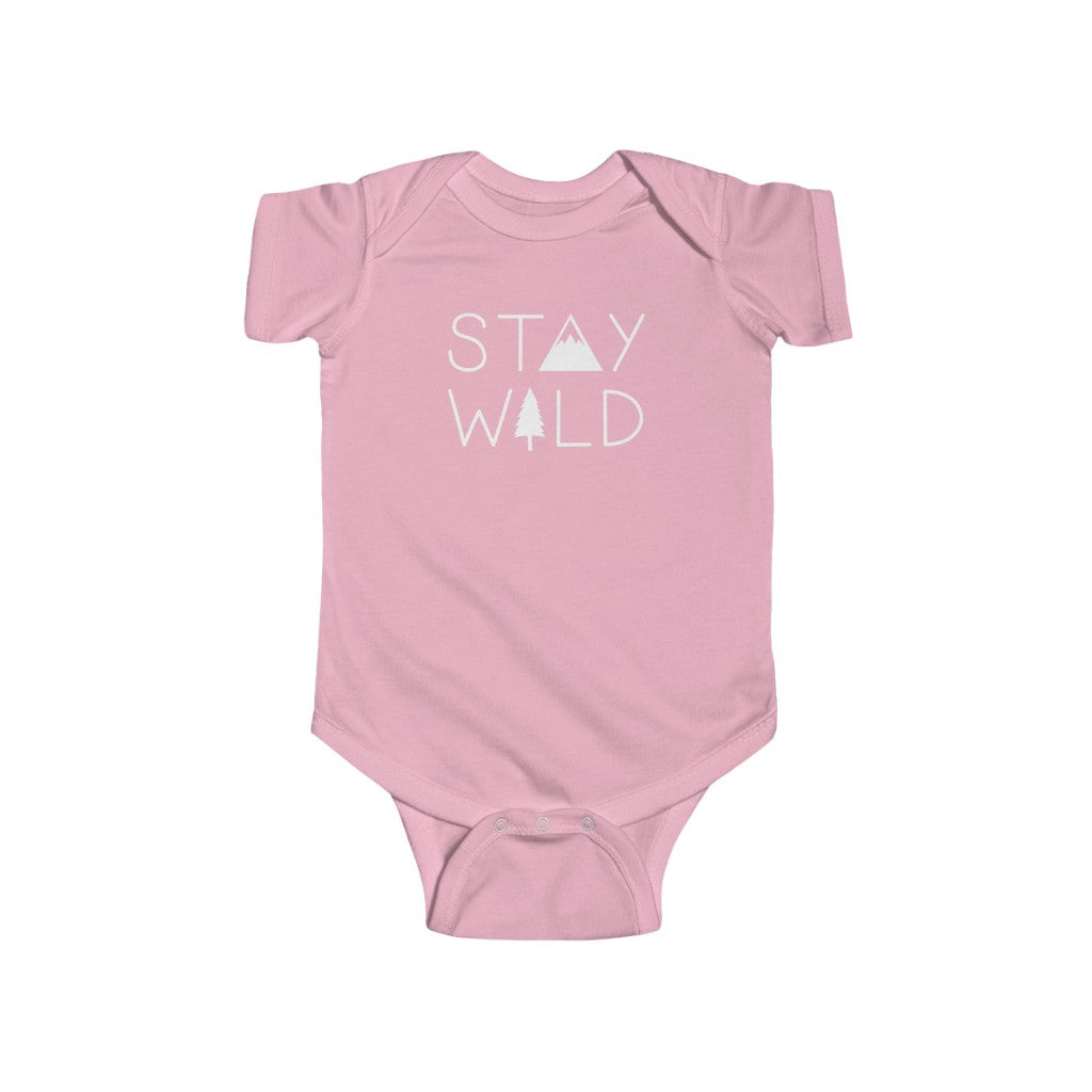 Stay Wild Baby Bodysuit Pink / NB (0-3M) - The Northwest Store