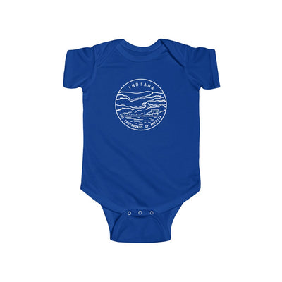 State Of Indiana Baby Bodysuit Royal / NB (0-3M) - The Northwest Store