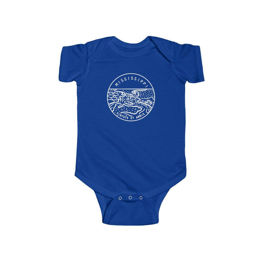 State Of Mississippi Baby Bodysuit Royal / NB (0-3M) - The Northwest Store