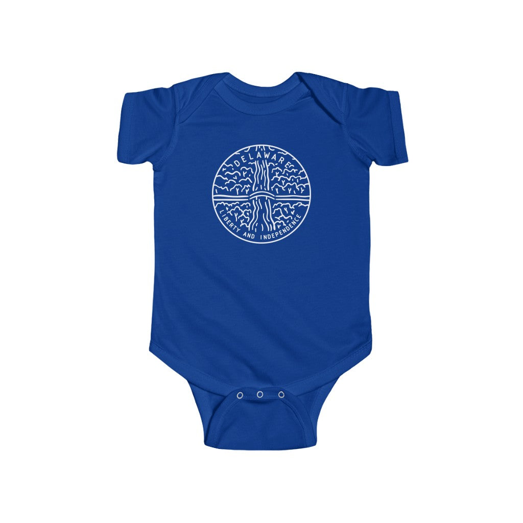 State Of Delaware Baby Bodysuit Royal / NB (0-3M) - The Northwest Store