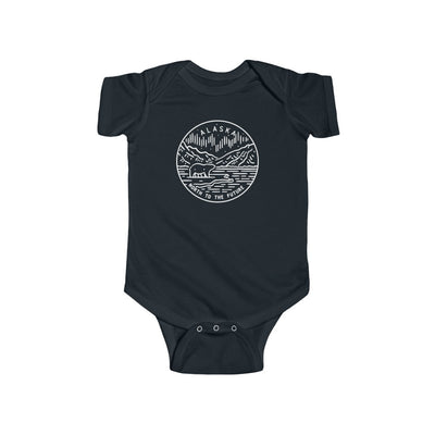 State Of Alaska Baby Bodysuit Black / 12M - The Northwest Store